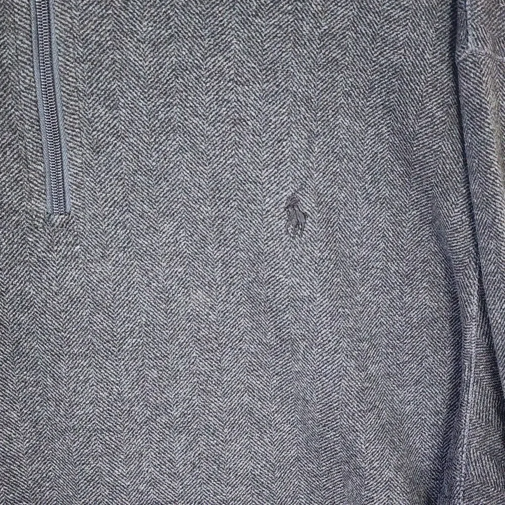 Super Soft Polo Ralph Lauren Half-Zip Sweater Gray Herringbone Men's XXL